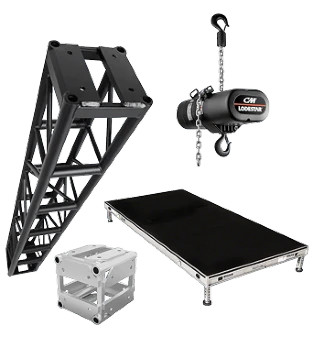 Rigging and Staging rental equipment from The Design Oasis, an AV rental company